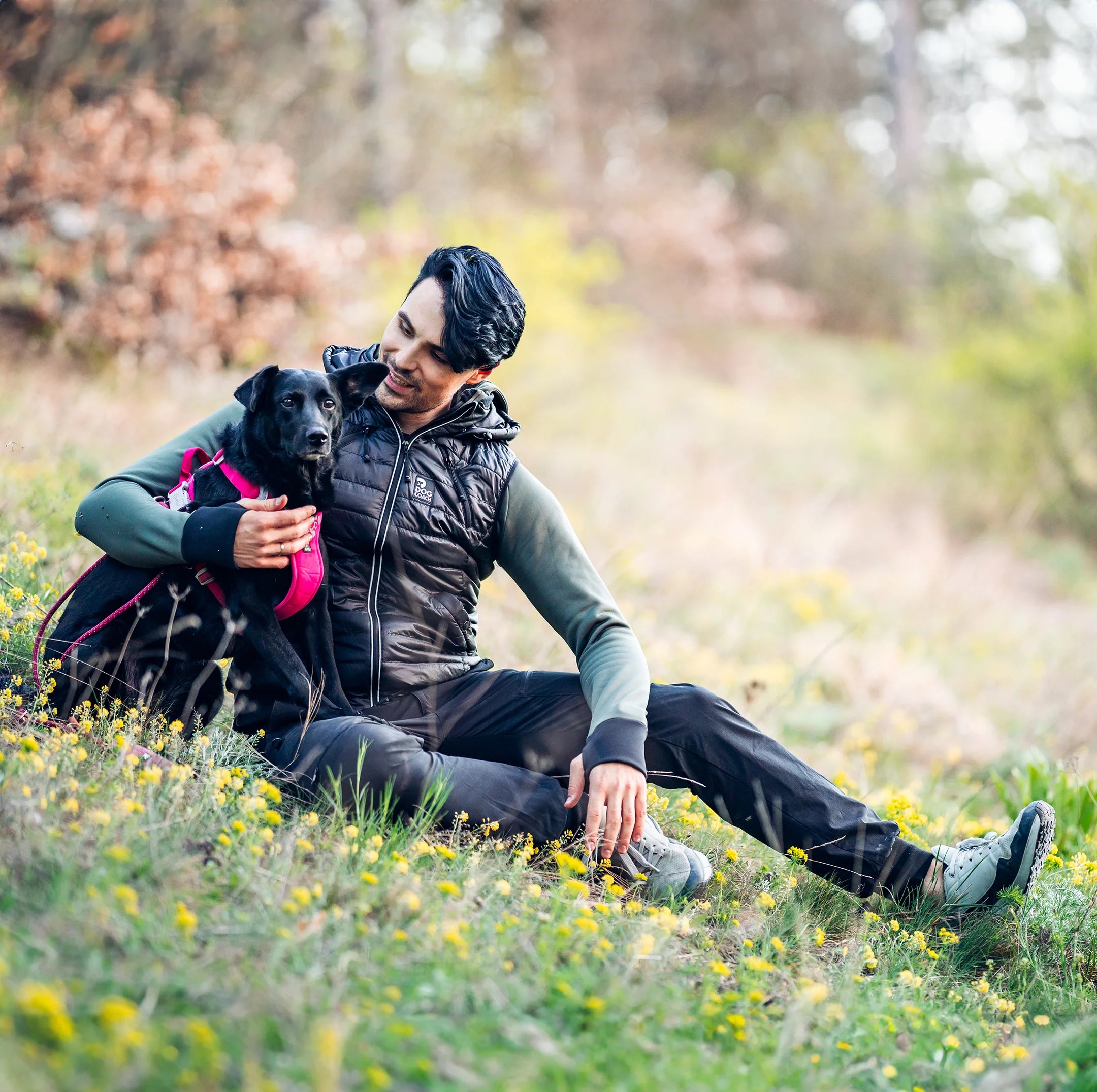 DogCoach Gepolsterte Dog Walker Weste SCHWARZ