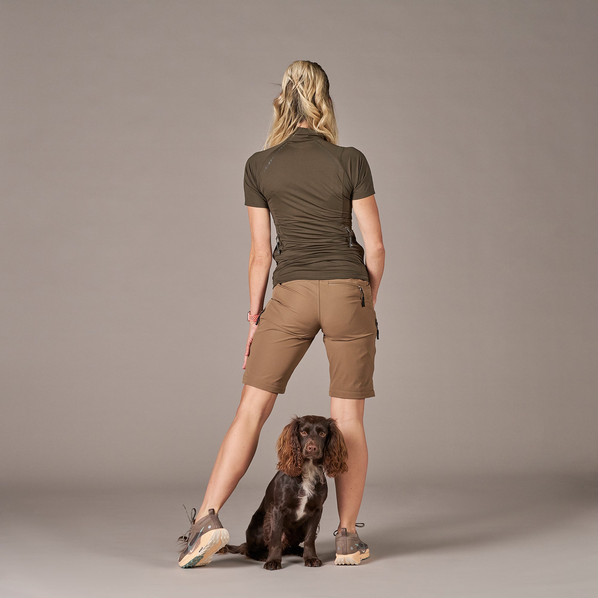 DogCoach FeelFree Dog Walker Zip T-Shirt BISON