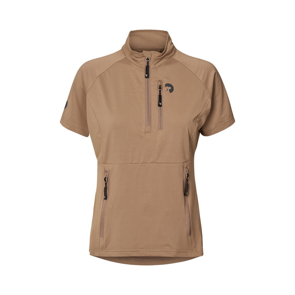 DogCoach FeelFree Dog Walker Zip T-Shirt MOCCA