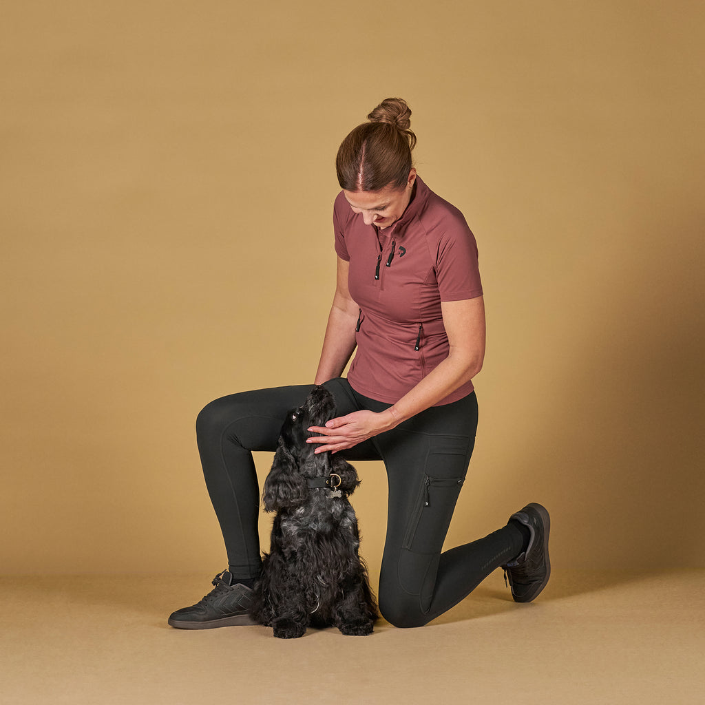 DogCoach FeelFree Dog Walker Zip T-Shirt ROSEWOOD