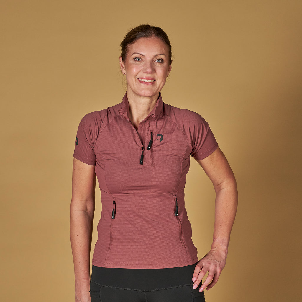 DogCoach FeelFree Dog Walker Zip T-Shirt ROSEWOOD