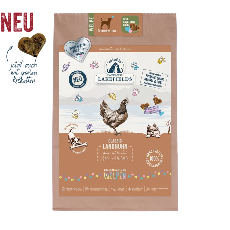 Lakefields Trockenfutter-Menü Huhn – FÜR GROSSE WELPEN –