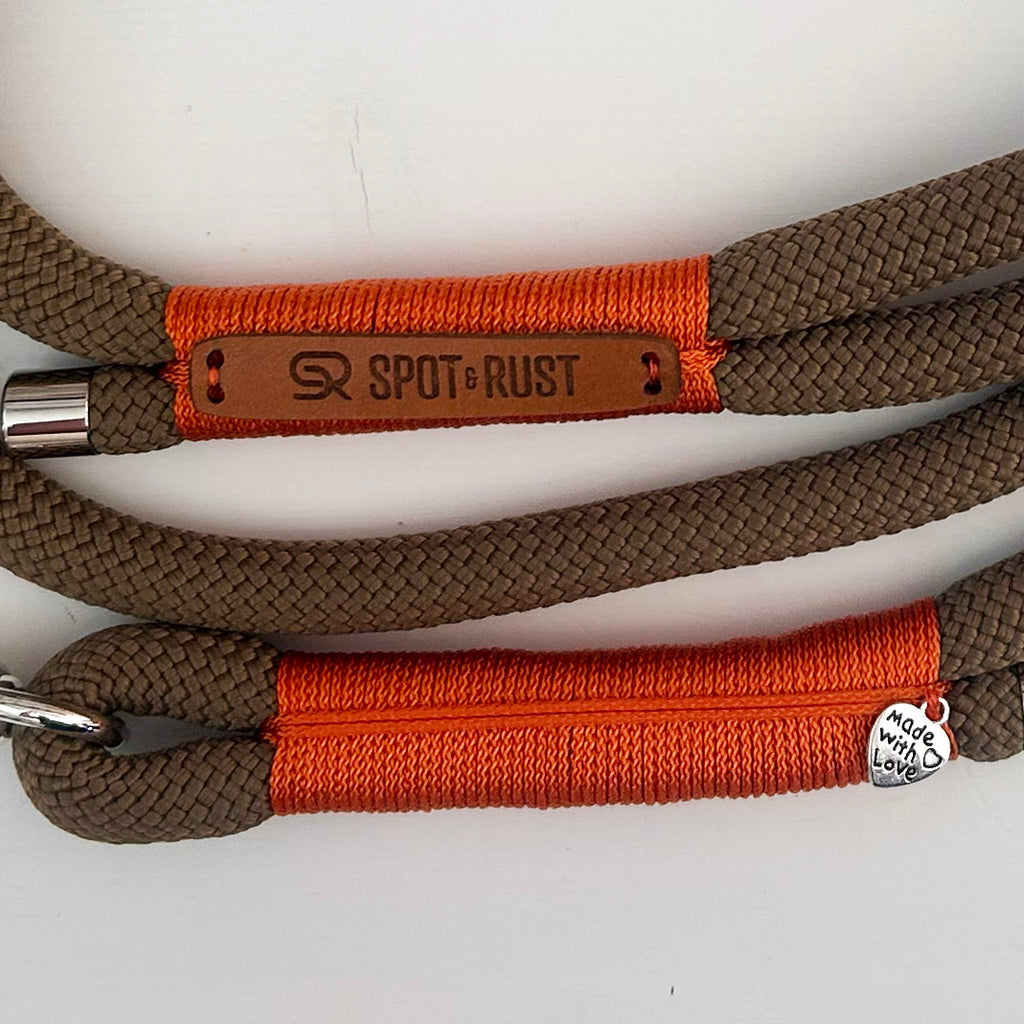 SPOT & RUST Tauleine mit Halsband -SET- Coyote
