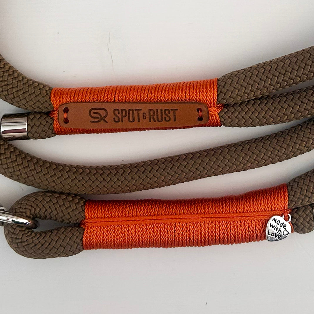 SPOT & RUST Tauleine mit Halsband -SET- Coyote