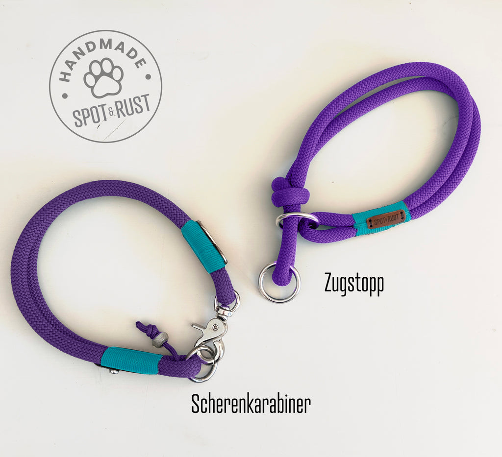 SPOT & RUST Tauleine mit Halsband -SET- Violet