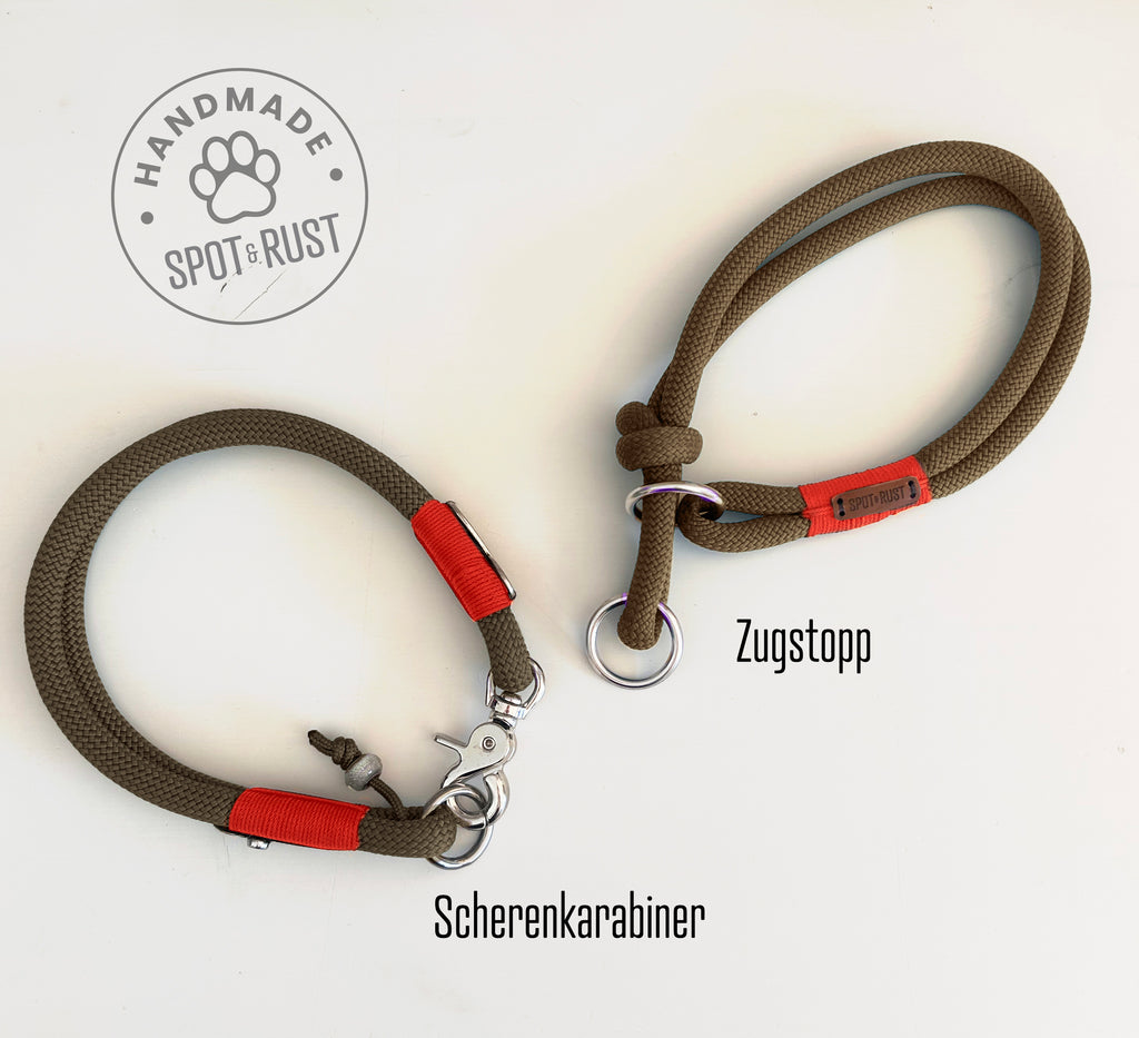 SPOT & RUST Tauleine mit Halsband -SET- Coyote