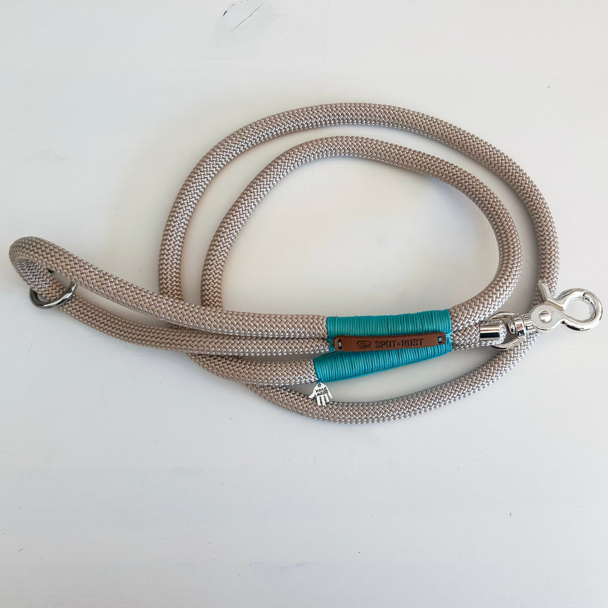SPOT & RUST Tauleine mit Halsband -SET- Sand Türkis