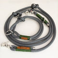 SPOT & RUST Tauleine mit Halsband -SET- Grau mit Wunschtakelung