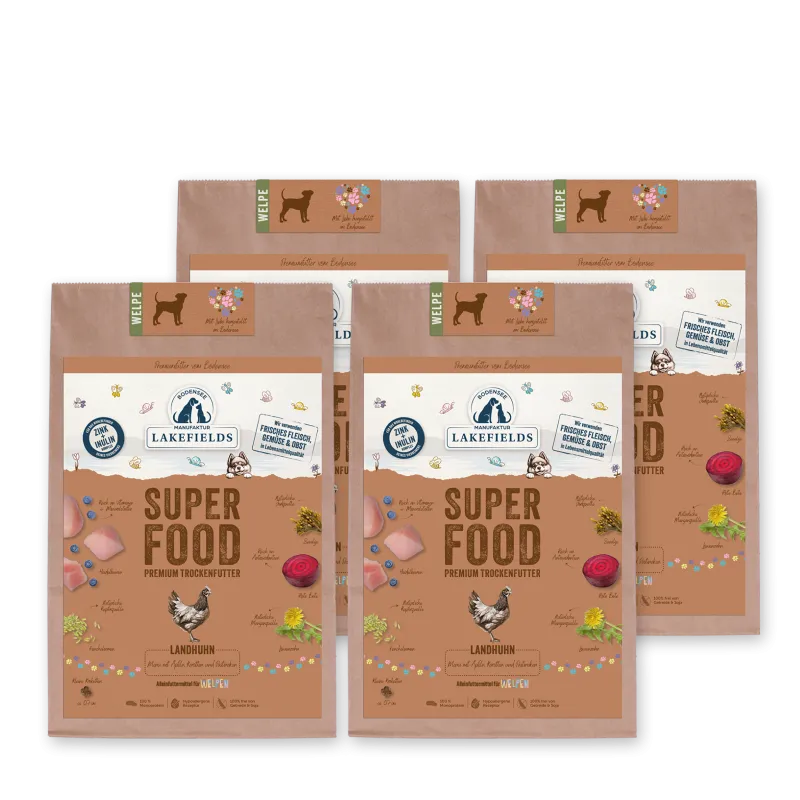 Lakefields Trockenfutter Superfood Huhn -WELPEN-