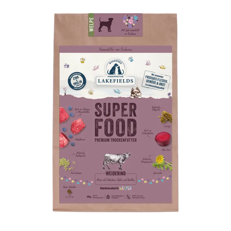 Lakefields Trockenfutter Superfood Rind -WELPEN-