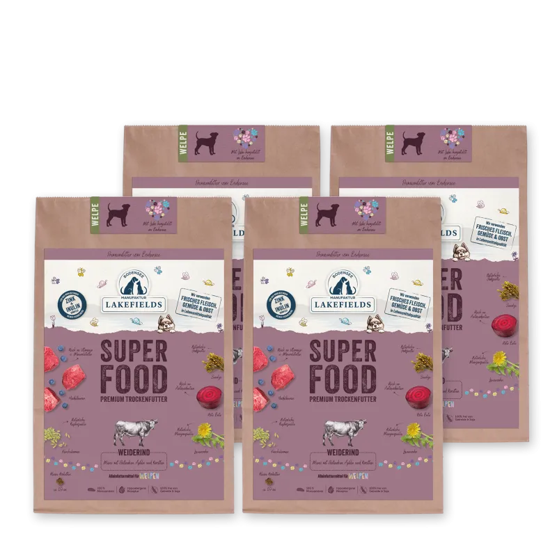 Lakefields Trockenfutter Superfood Rind -WELPEN-