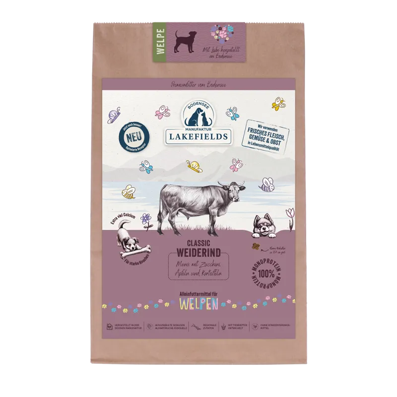 Lakefields Trockenfutter-Menü Rind – WELPEN –